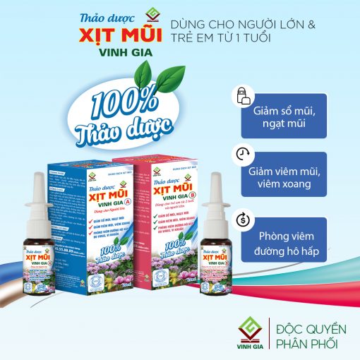 Thảo dược XỊT MŨI VINH GIA (A & B) | Dùng cho người lớn và trẻ em từ 1 tuổi