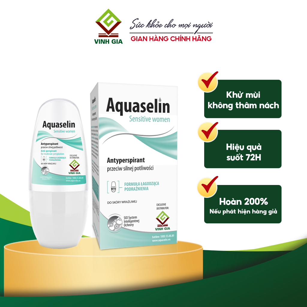 Lăn nách Aquaselin 50ml dành cho nữ (loại nhẹ)
