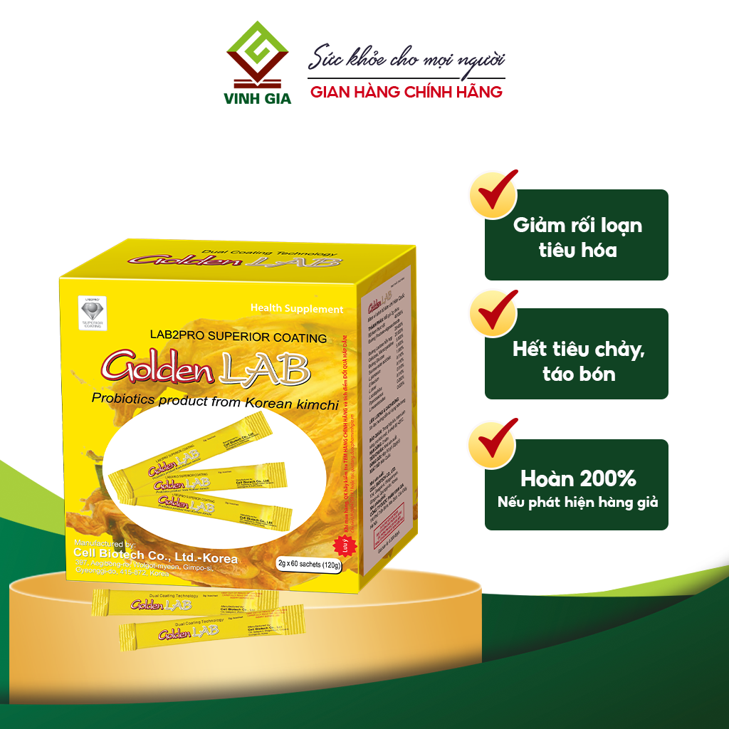 Men vi sinh GOLDEN LAB (hộp 60 gói)