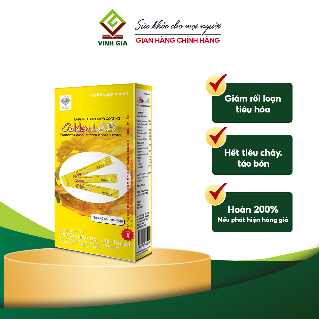 Men vi sinh GOLDEN LAB (hộp 20 gói)