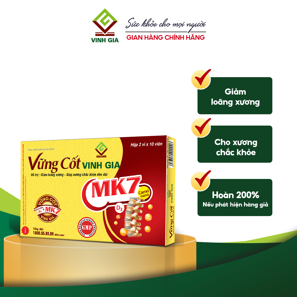 Vững Cốt Vinh Gia – Hỗ trợ giảm loãng xương và Giúp xương chắc khỏe dẻo dai