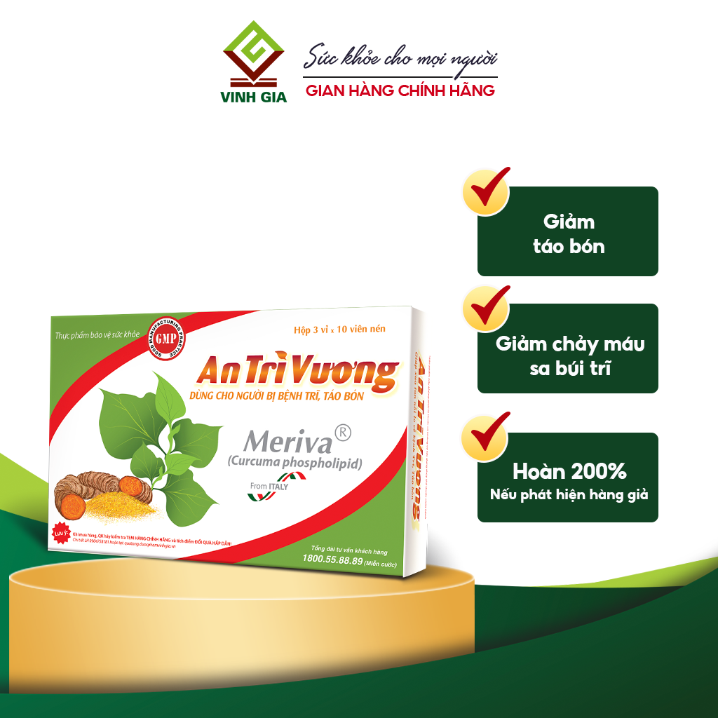  An Tri Vuong – Hỗ trợ làm giảm các triệu chứng của bệnh trĩ, táo bón